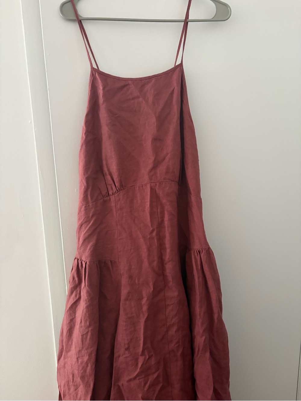 Abercrombie & Fitch Rose Mauve Linen Halter Midi Dress - Picture 5 of 8